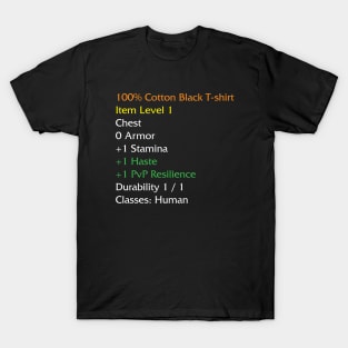 WoW Funny Shirt | Item stats description Black T-shirt meme T-Shirt